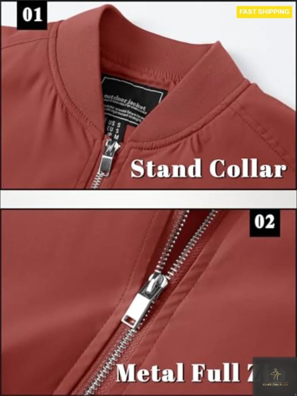 Lightweight Bomber Jacket Zip Up Casual Spring Fall Windbreaker with Pockets